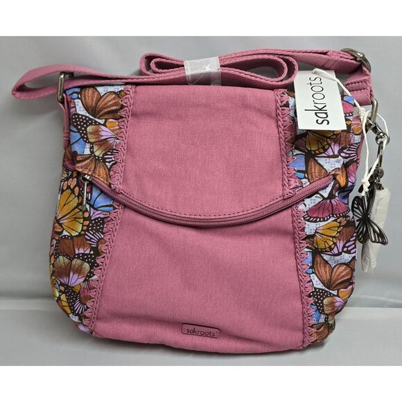 Sakroots Butterfly Print Crossbody Bag NWT fairycore butterfly pink whimsy - Picture 1 of 10
